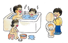 イラスト：お風呂、トイレのイメージ