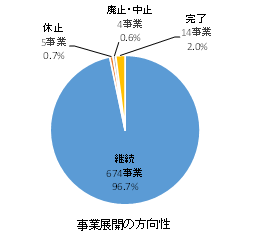 事業展開の方向性の円グラフ