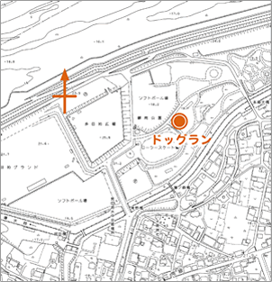 地図：蘇南公園内の「ドッグラン広場」
