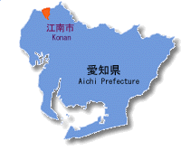江南市の場所を示した位置図