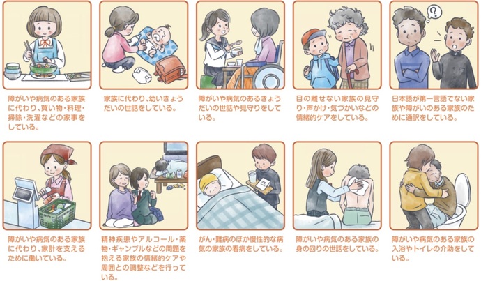 ヤングケアラーのイラスト