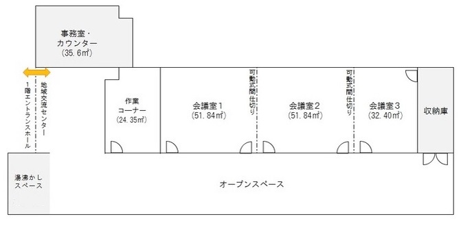 江南市地域交流センターの平面図